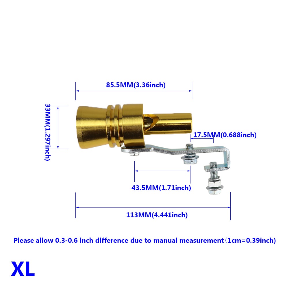 Penyiul Turbo Palsu Knalpot Mobil Whistler Size XL 33mm - Golden