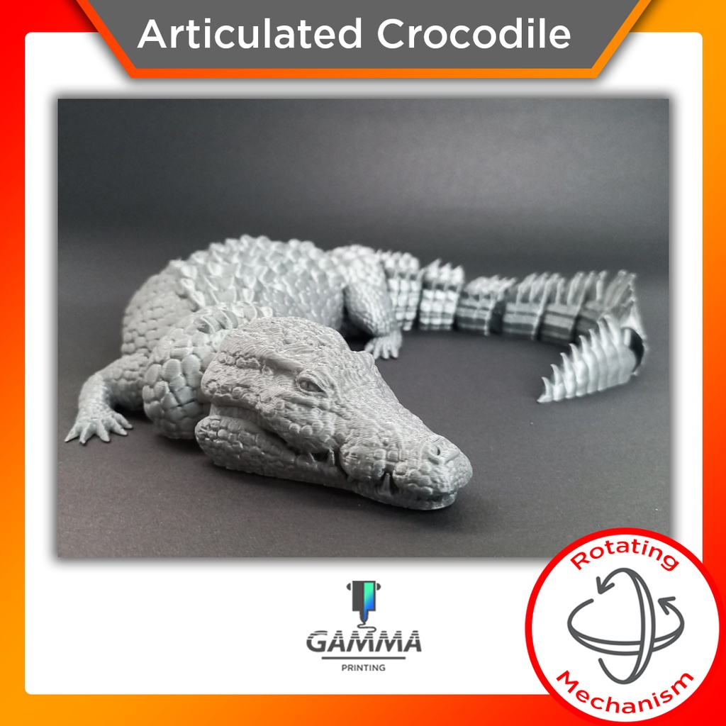 Articulated Crocodile Toy Mainan Anak Buaya Fleksibel Artikulasi