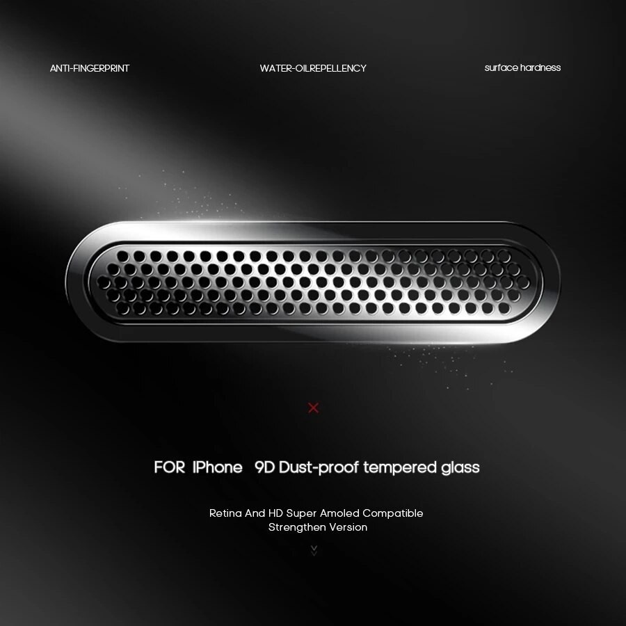 Iphone X / XS / XR / XS MAX / 11 / 11 PRO / 11 PRO MAX / 12 MINI / 12 / 12 PRO / 12 PRO MAX Frameless CLEAR Full Cover Tempered Glass + Dustnet