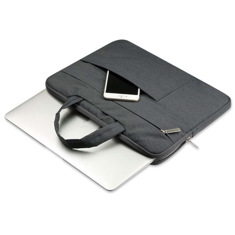 Tas Laptop Macbook Softcase Nylon Pocket Handstrap 11 12 inch