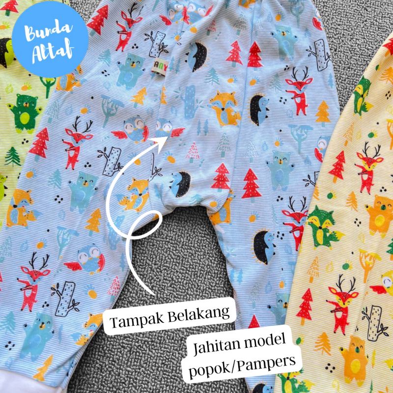 Setelan Baju Bayi Lengan Panjang Usia 0 - 6 Bulan Celana Model Pampers / Popok Baju Tidur Bayi [ Bunda Altaf ]