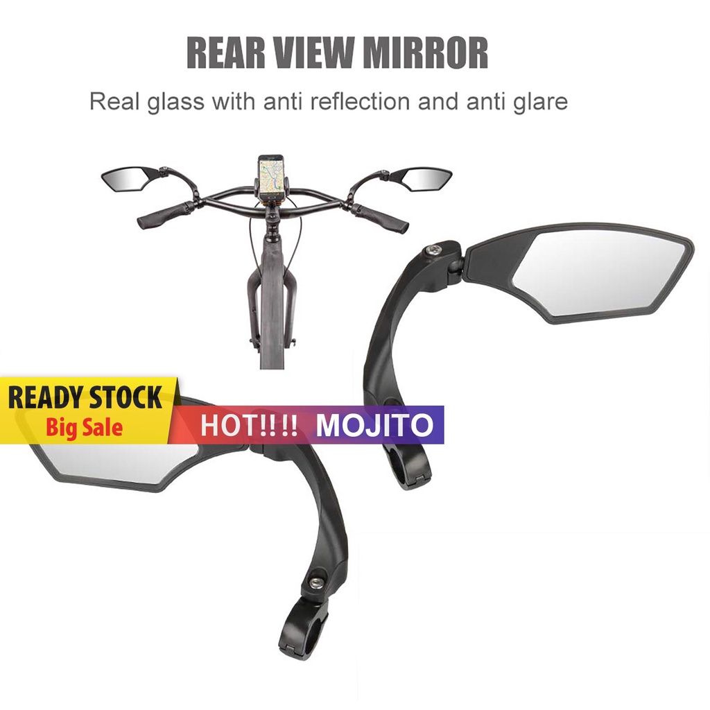 Kaca Spion Sepeda Rotasi 360 Derajat Adjustable Hd Anti Shock