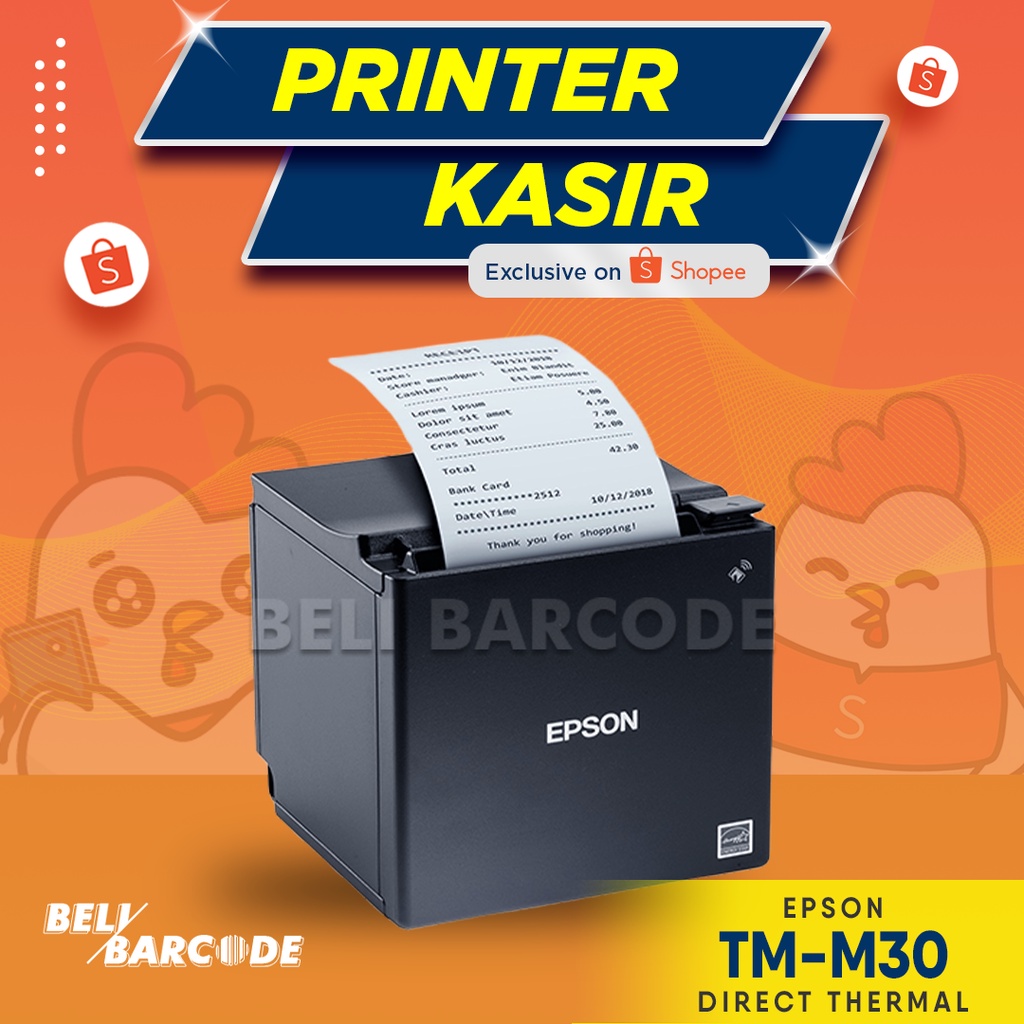 Printer Struk Epson TM-M 30 Cetak Thermal Kertas 80mm Bluetooth