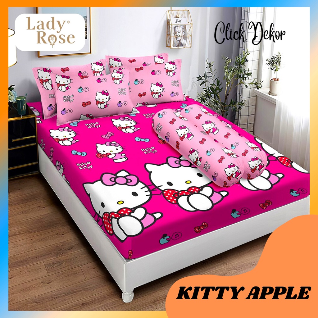 SPREI LADY ROSE 160X200 NO 2 QUEEN KITTY APPLE SEPRAI MOTIF KARAKTER CANTIK SEPREI LADYROSE LUCU TER