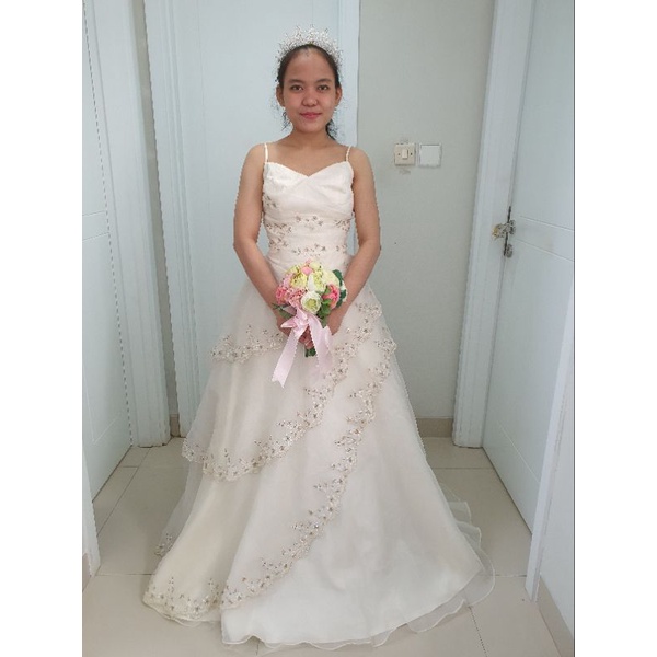 Jual gaun pengantin wedding dress bekas second preloved murah kode KL 08