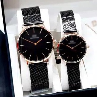 Jam Tangan Wanita &amp; Pria / Couple Tali Rantai Pasir Free Box, Paperbag &amp; Baterai Cadangan BISA COD)