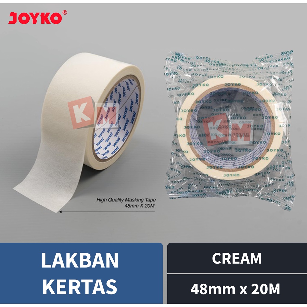 Lakban Isolasi Kertas Joyko Masking Tape 48 mm / 2 Inch x 20 meter / 48mm / 2x20