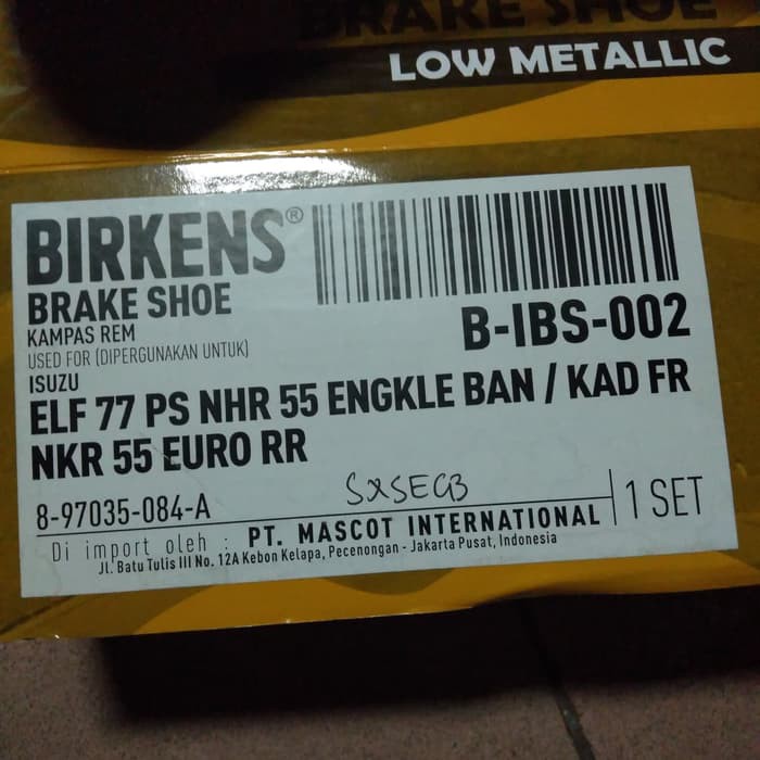 kampas rem isuzu kad nkr 55 euro / kampas rem kad nkr 55 euro