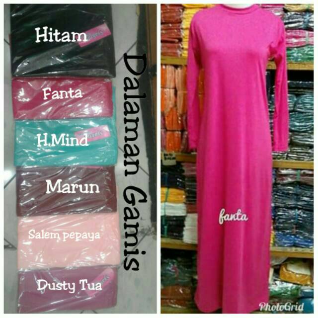 GAMIS MANSET UKURAN JUMBO DAN STANDAR / GAMIS DALAMAN KAFTAN ,INNER GAMIS DALAMAN BERUKAT KEBAYA DLL