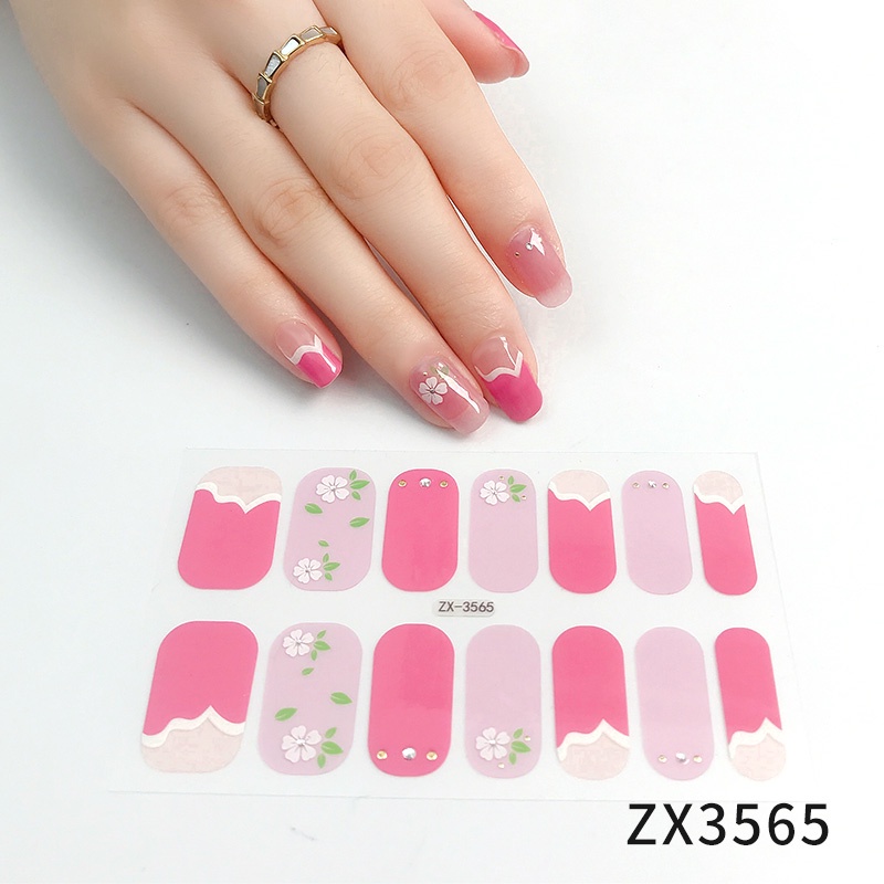 Stiker Kuku 3d Motif Berlian / Mutiara Warna Gradasi Tahan Air Untuk Nail Art / Manicure DIY