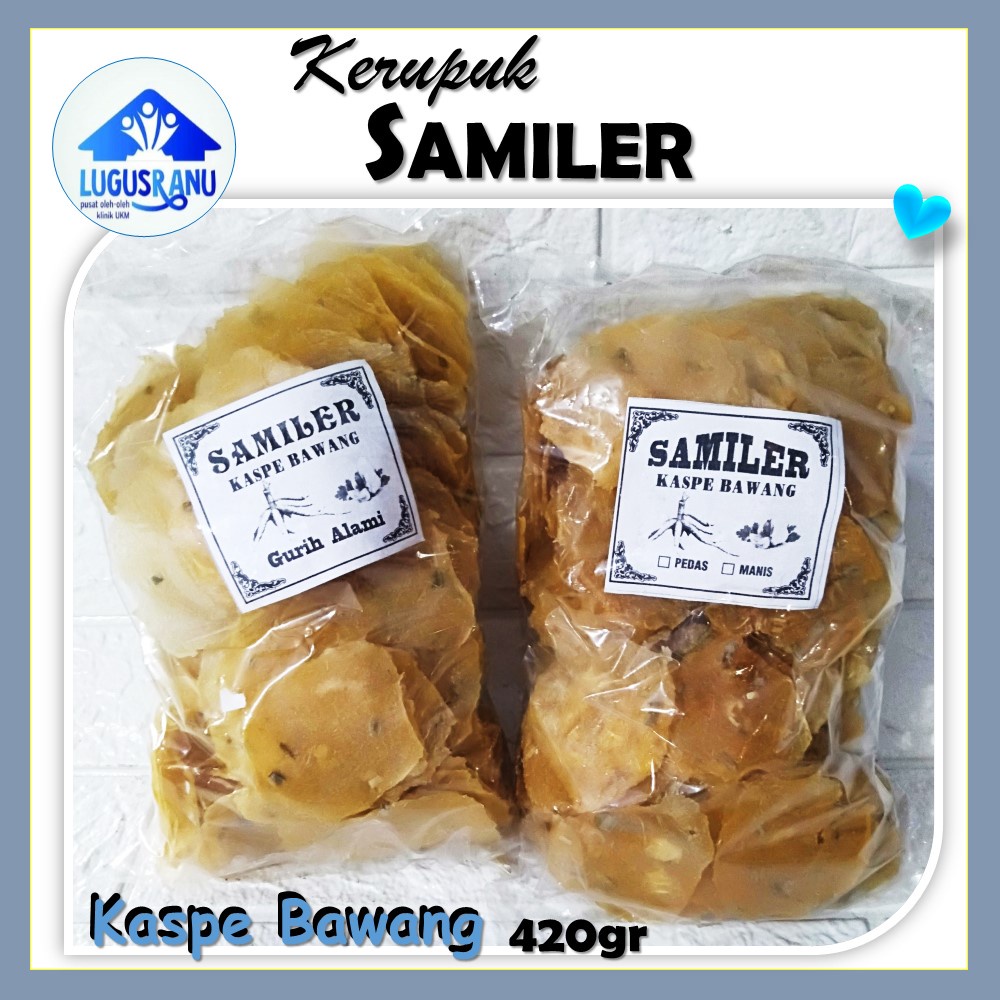 

Kerupuk Samiler Kaspe Bawang Masih Mentah (Perlu digoreng) Camillan Ringan 420 gr