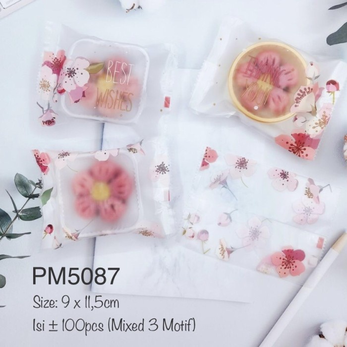 

Plastik Cookies Mooncake 50gr PM5087 Motif Bunga| Sakura| PM50