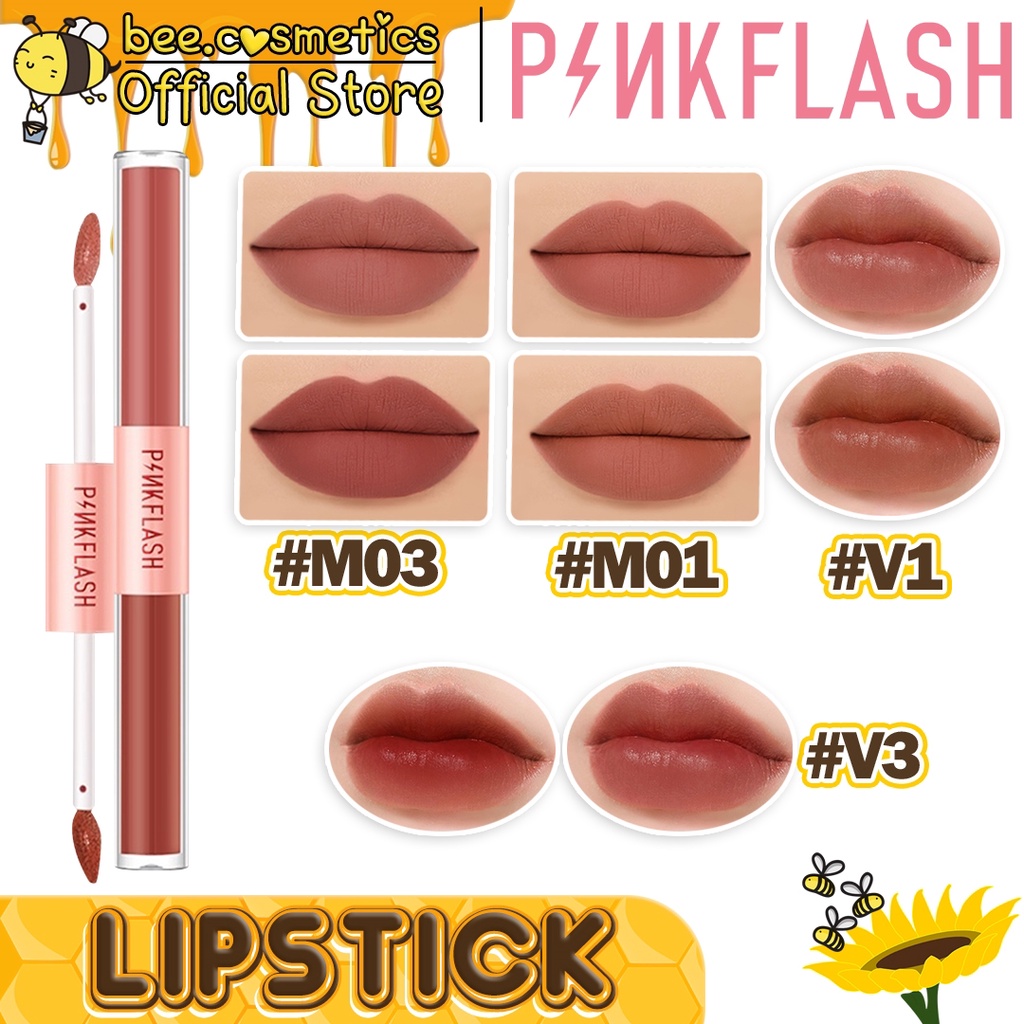 PINKFLASH LIP OMBRE 2IN1 MATTE LIPSTICK DUAL-ENDED LIQUID VELVET TINT