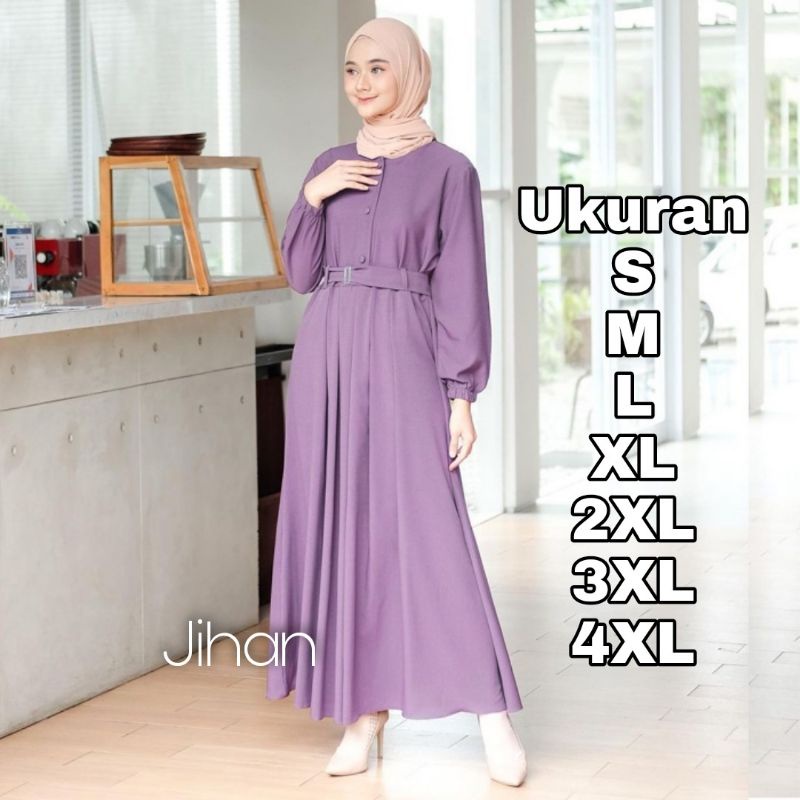 Jihan Dress Big Size Ukuran Size S M L XL 2XL 3XL 4XL XXL XXXL  XXXXL 2L 3L 4L 5L  Dress Wanita Jumbo Gamis Big Size Baju Korea Over Size