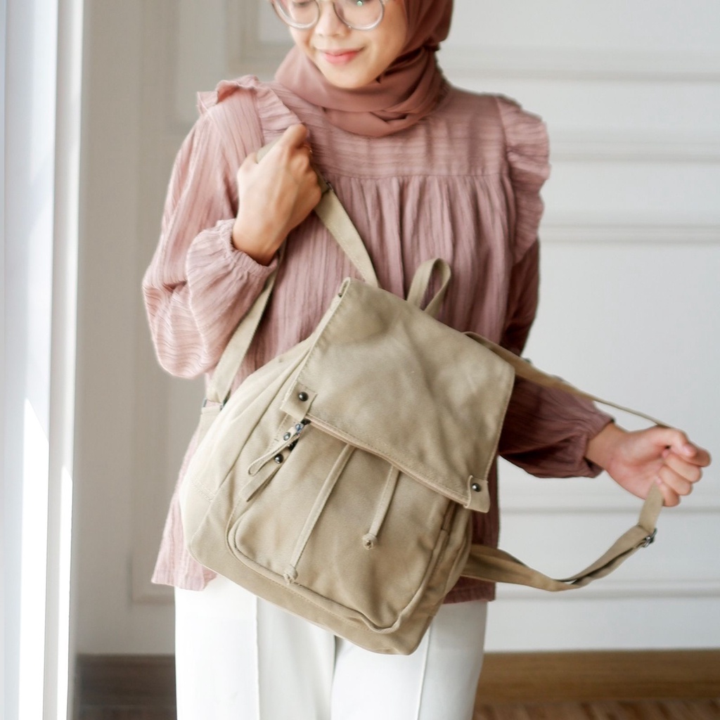 Joya Canvas Ransel- Tweelyforbag - Tas Ransel Wanita - Tas Wanita