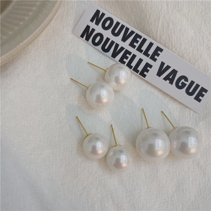 Anting Stud S925 Silver Needle Aksen Mutiara Gaya Vintage Untuk Aksesoris Wanita