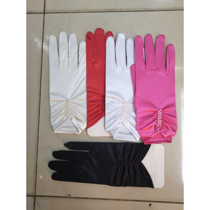 Sarung Tangan Pengantin Satin Pendek #45- Gloves Pesta