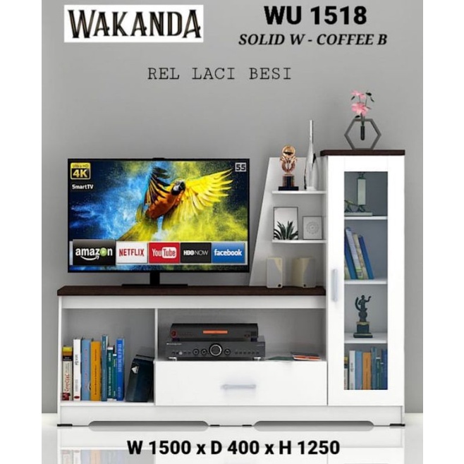 Lemari TV Minimalis 150cm - Rak TV Murah WU1518 - Meja TV kombinasi Rak - Medan