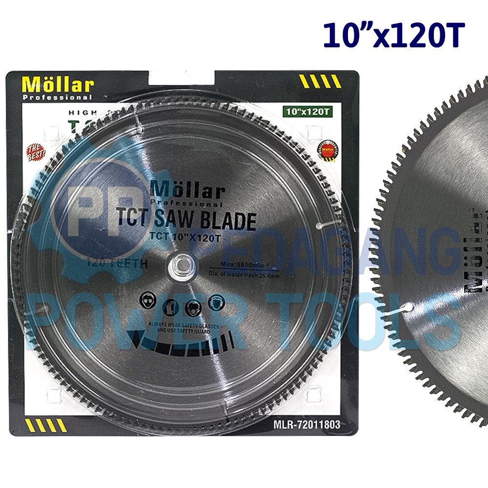 MOLLAR 10&quot; X 120T MATA POTONG ALUMINIUM GERGAJI MESIN MITER SAW BLADE