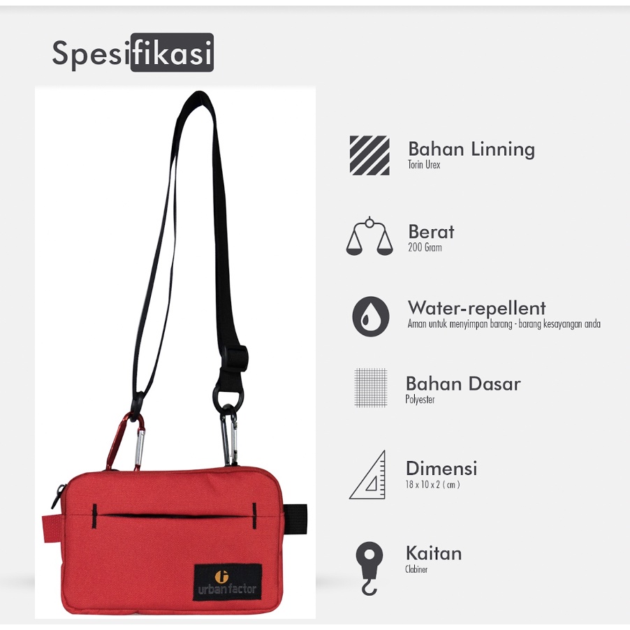 CHEERS RED |ManNeedMe x URBAN| Tas Selempang Pria Tas Handphone Sling Bag ORIGINAL