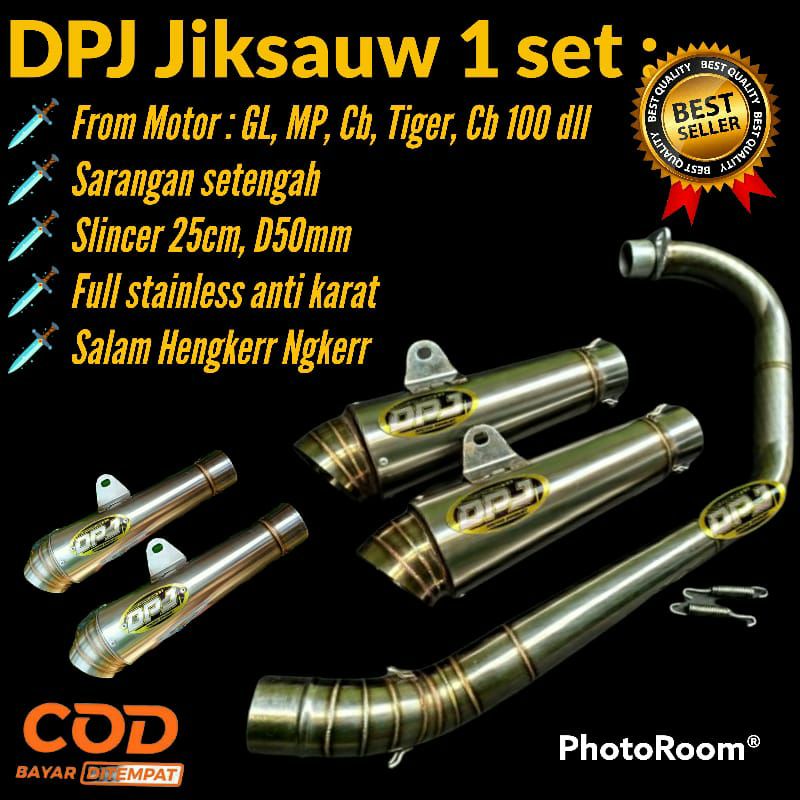 Knalpot DPJ Jiksauw Sarteng buat motor GL, MP, Tiger, Cb, Vixion, Dll