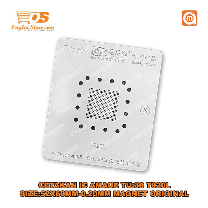 CETAKAN IC AMAOE TU:30 T920L SIZE:52X60MM-0.20MM MAGNET BAHAN JEPANG ORIGINAL