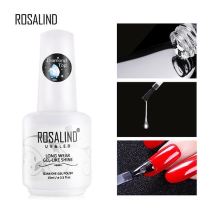 ROSALIND DIAMOND TOP COAT GEL POLISH 15ml 7ml 10ml KUTEK GEL SUPER KILAP TAHAN LAMA