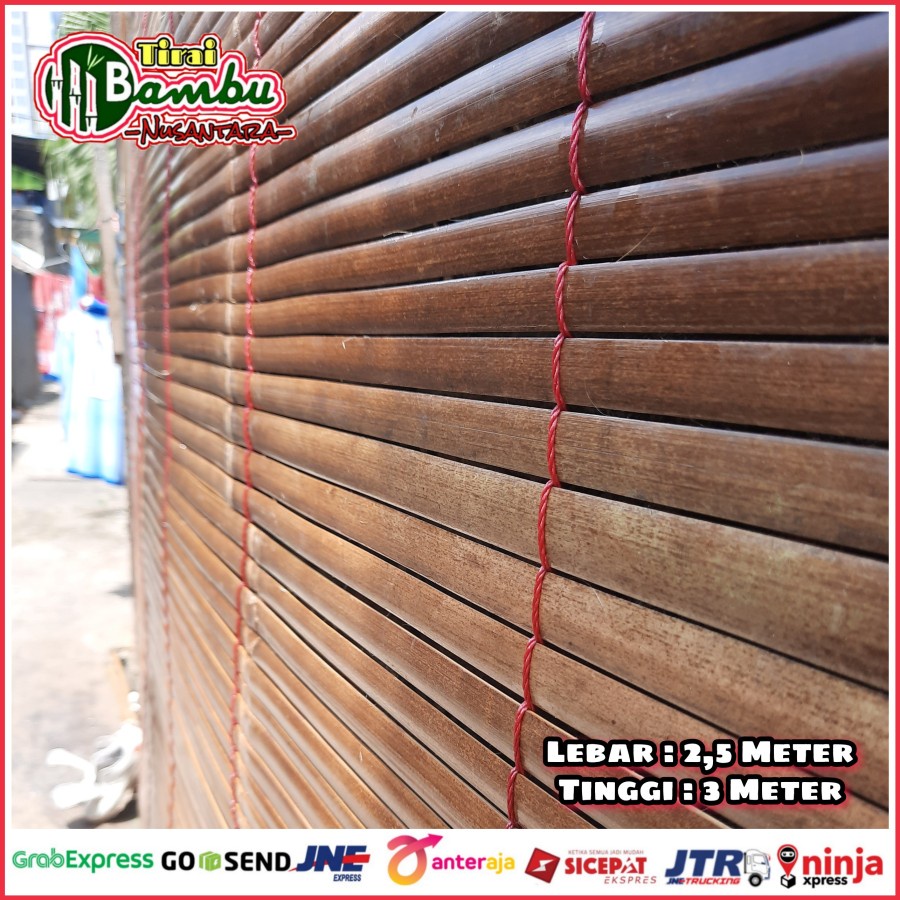 Tirai bambu kulit/krey bambu L-2,5m x T-3m sudah di vernis