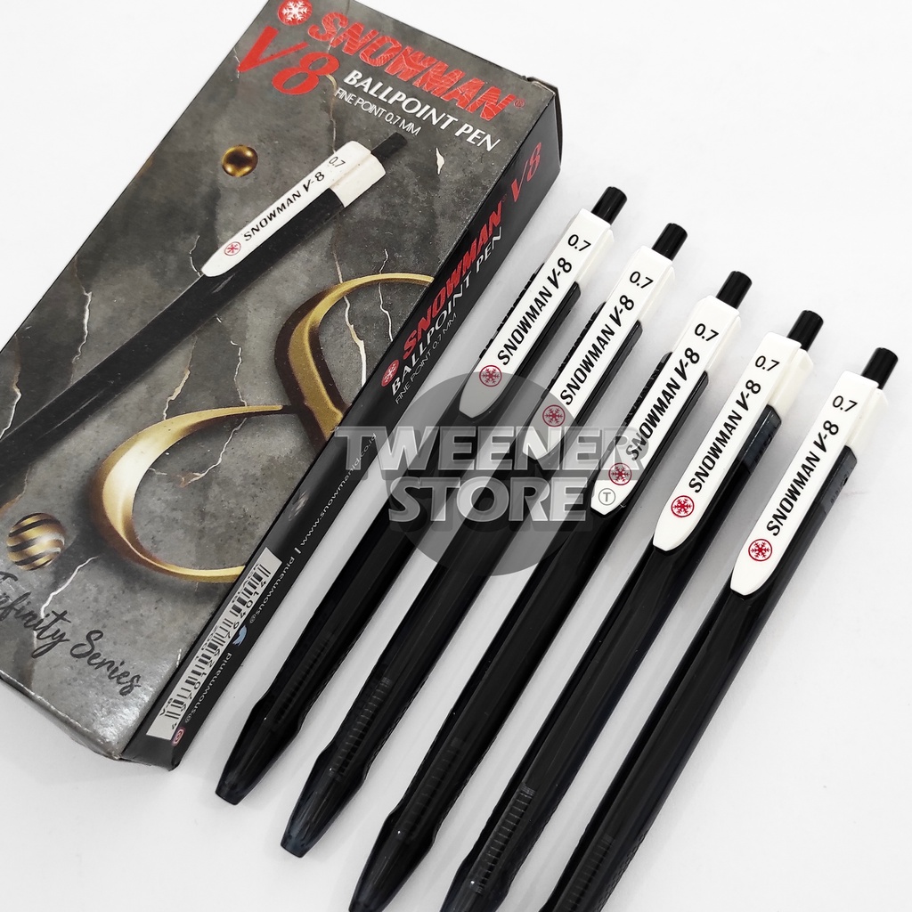 

SNOWMAN V8 0.7 | Tinta Hitam | Ballpoint Pulpen Pen