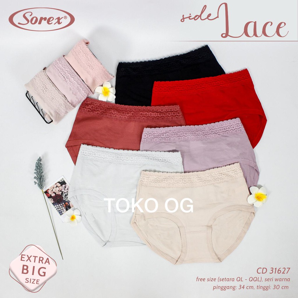 CD SOREX ALLSIZE BESAR CELANA DALAM EXTRASIZE 3L 4L 5L TERBARU MURAH BAGUS WANITA POLOS RENDA BUNGA