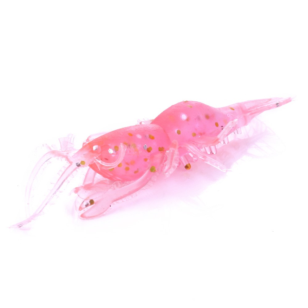 HENGJIA 10PCS/Lot Soft Shrimp Fishing Lure 8CM/3.6G Artificial Bait Topwater Worm Bait Tackle