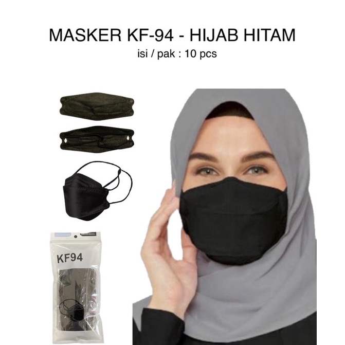 MASKER HIJAB HEADLOOP KF94 10PCS