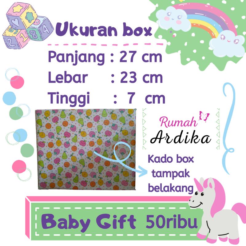 Kado bayi lahiran parcel bayi parsel bayi baby gift set ukuran 28x23x8 cm box isi8-6