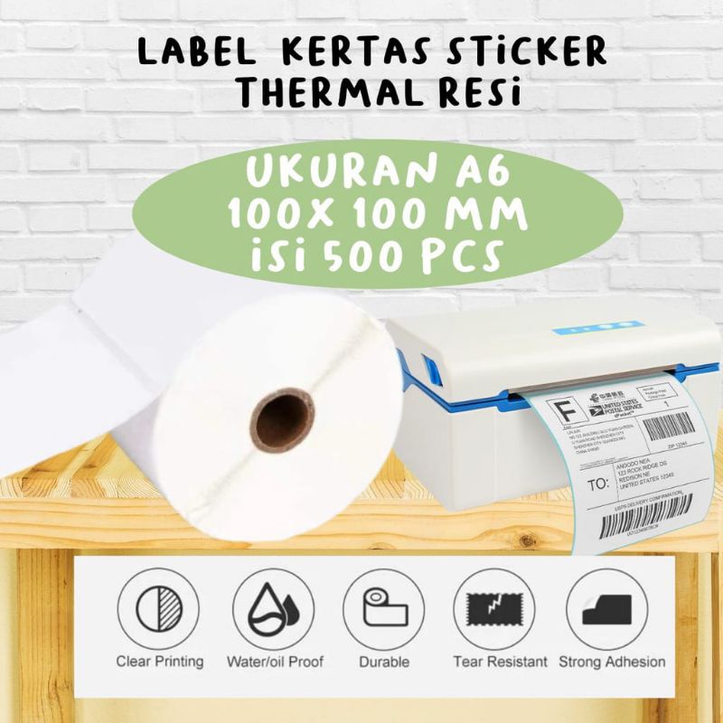 

THERMAL LABEL 100 X 100 MM KERTAS STICKER BARCODE 500 lembar