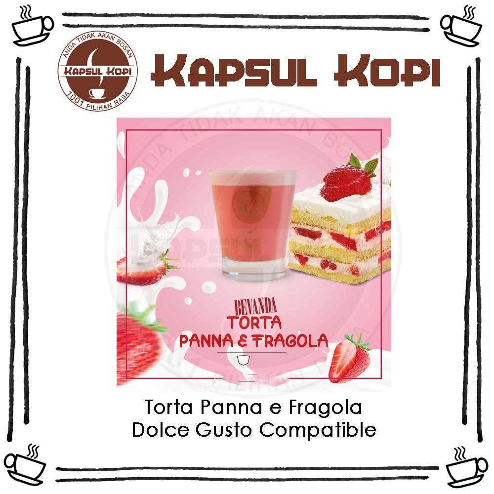 

Ecer Torta Panna e Fragola Kapsul Kopi Import Dolce Gusto Compatible Coffee