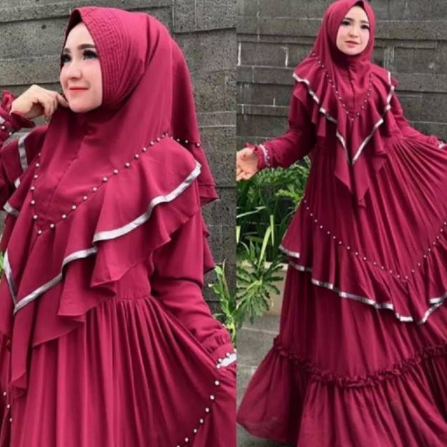 Duvenci syari baju gamis pakaian wanita dress fashion muslim