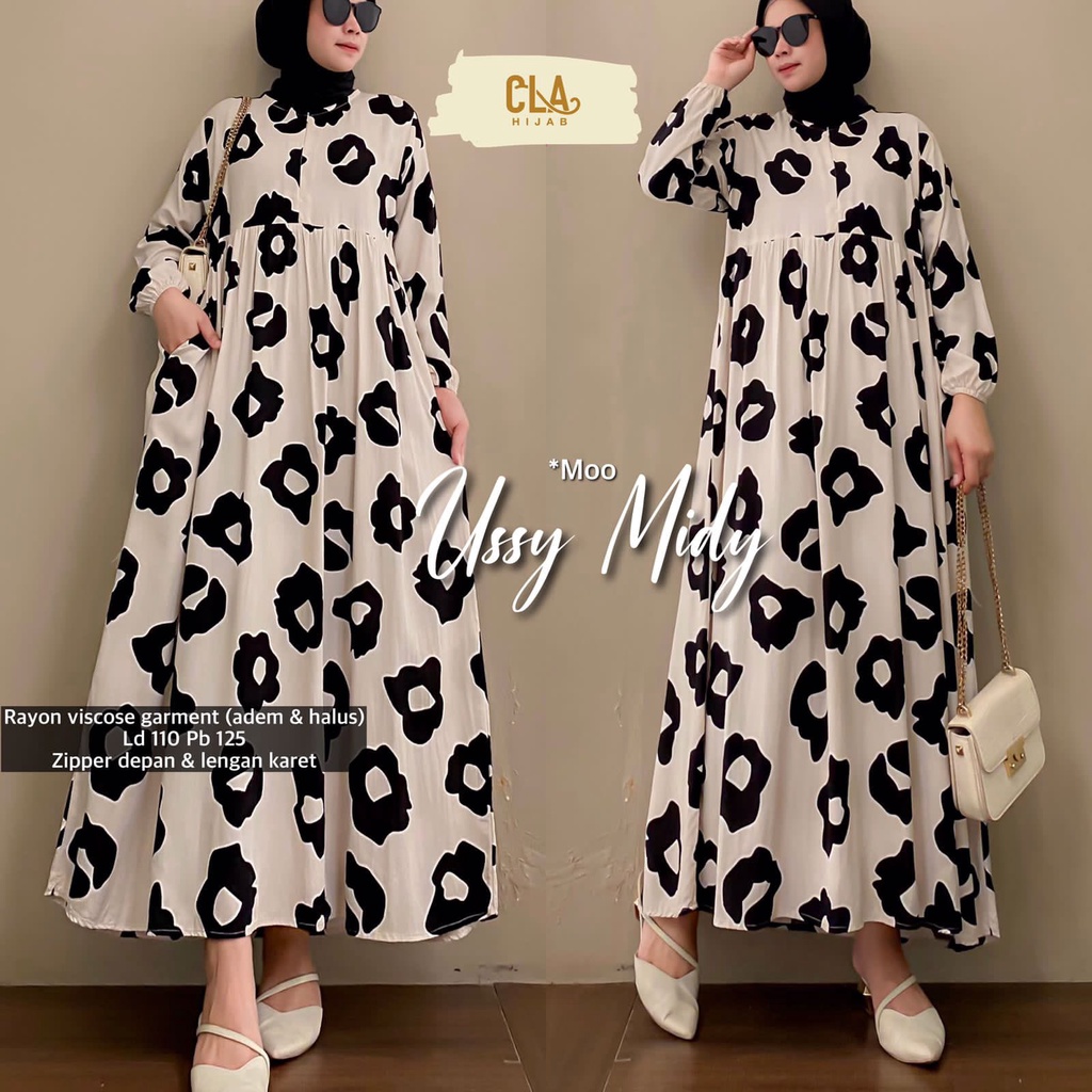 USSY MIDY MIDI KASIH DRESS GAMIS MOTIF BUSUI ORI CLA