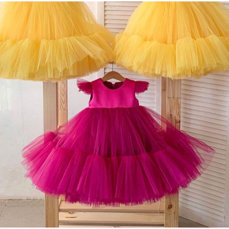 dress REVINA  tutu dress ultah baju anak perempuan pesta ulang tahun kondangan natal lebaran tedak sinten gamis pesta photoshot