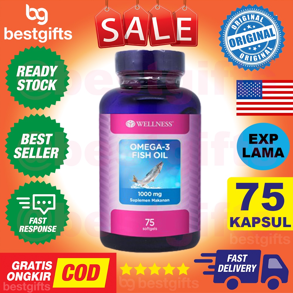 [PAKET BUNDLING] WELLNESS OMEGA 3 FISH OIL 75 KAPSUL + WELLNESS ODORLESS GARLIC 60 KAPSUL