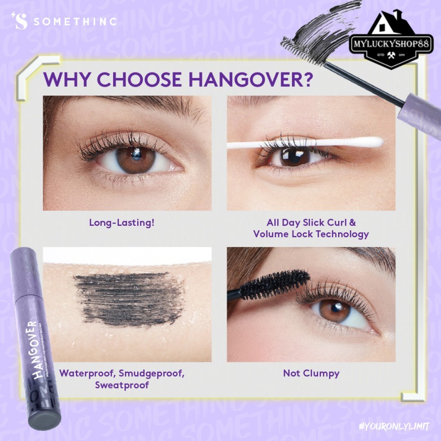 Somethinc Hangover Voluminous Fiber Lash Smudgeproof Mascara Maskara