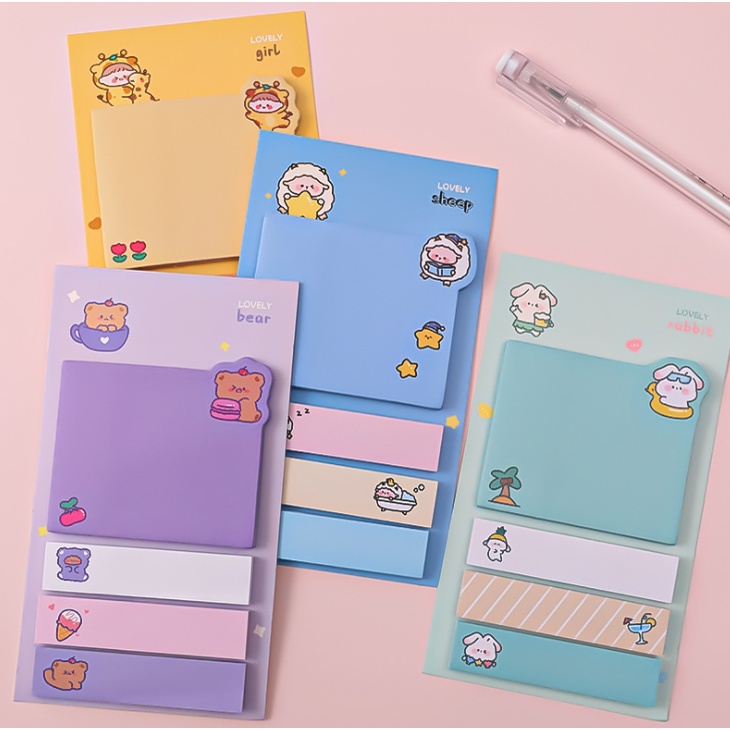 

Sticky notes cute animal 4 line paper note pet