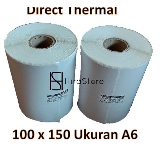 

➴ Kertas Thermal Label Bare 250 pcs ukuran A6 100 x 150 mm ◊