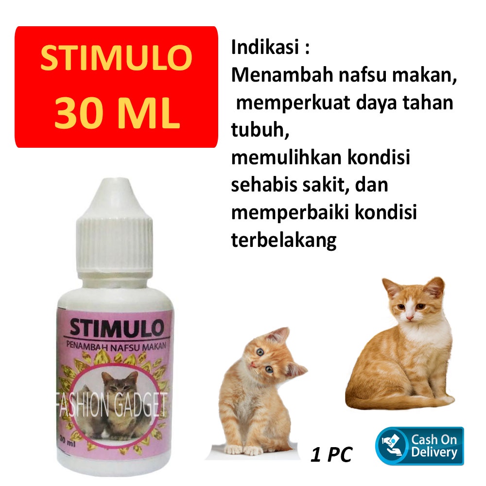 STIMULO Obat Kucing 30 ml Penambah Nafsu Makan Vitamin Kucing Lemas Kurus Menjadi Gemuk Stimulo