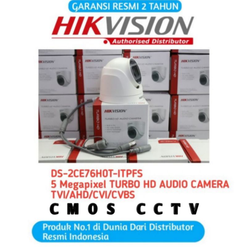 CAMERA INDOOR AUDIO HIKVISION 5MP TURBO HD DS2CE76H0T-ITPFS