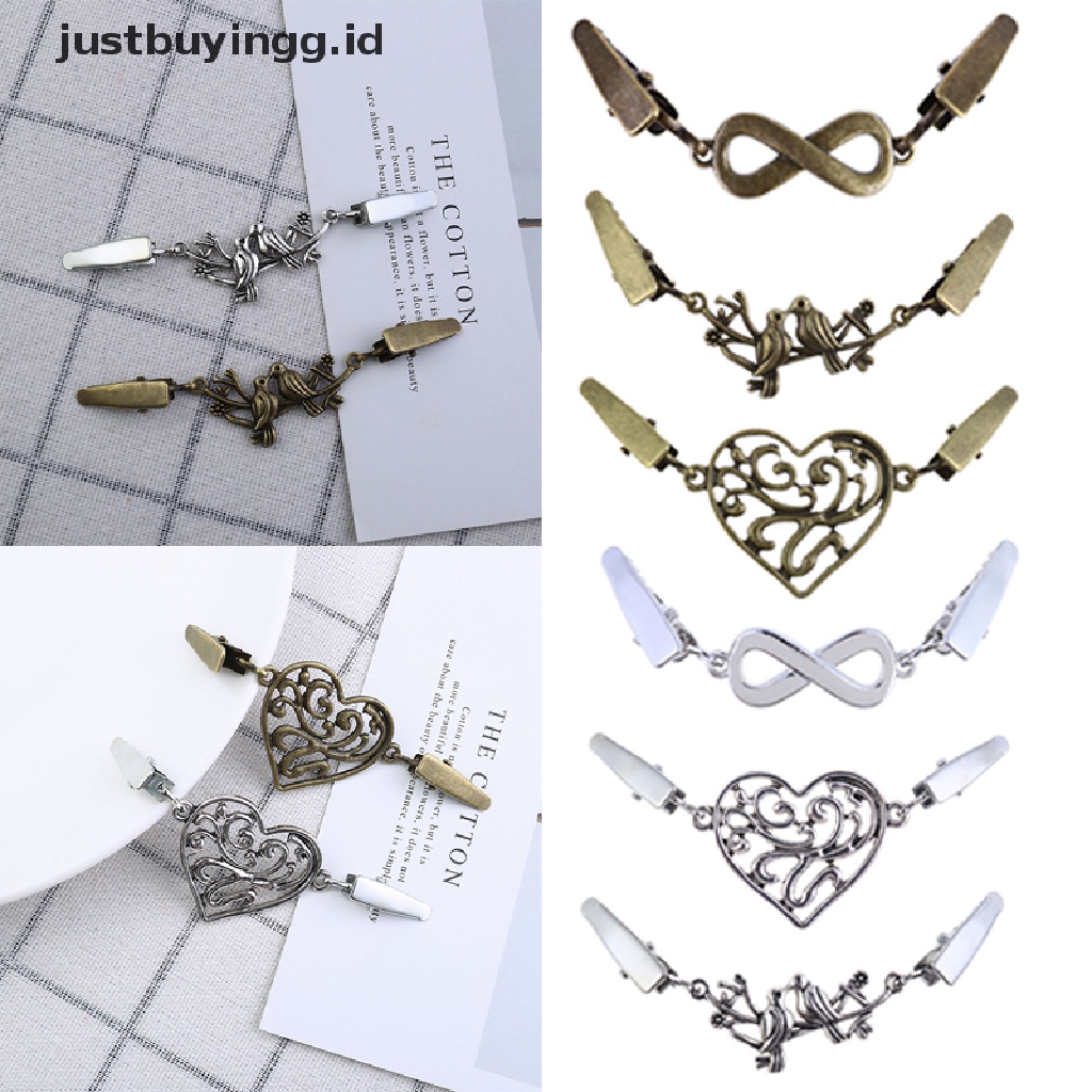 [justbuyingg.id] Shirt Collar Cardigan Clip Shawl Brooch Duck Clip Clasps Sweater Blouse Pin ID