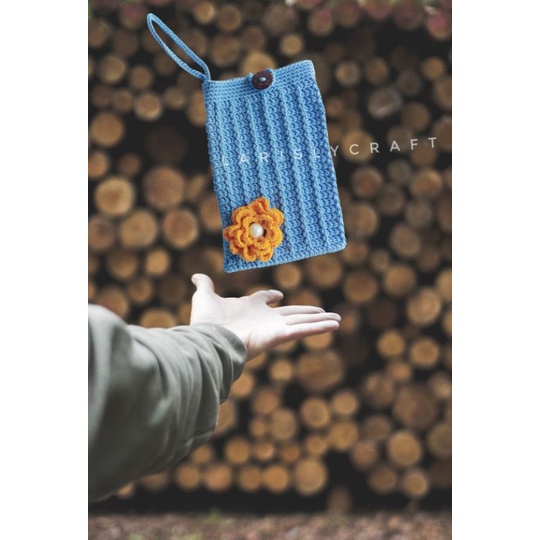 Pouch Hp Bunga rajut