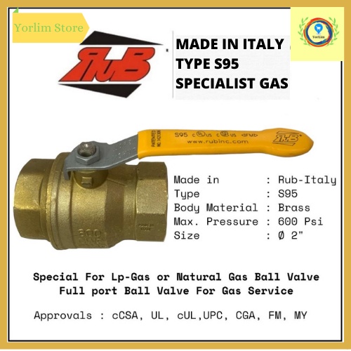 Ball Valve/Stop Kran 2 inch + Rub Italy