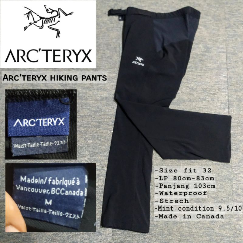 Celana arcteryx original hiking pants gunung arc'teryx made in canada like new