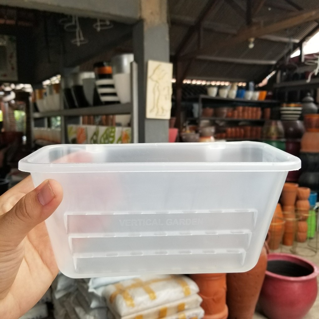 Pot NKT Pelangi 01 Bening 22 cm Transparan Vertical Tempel Gantung