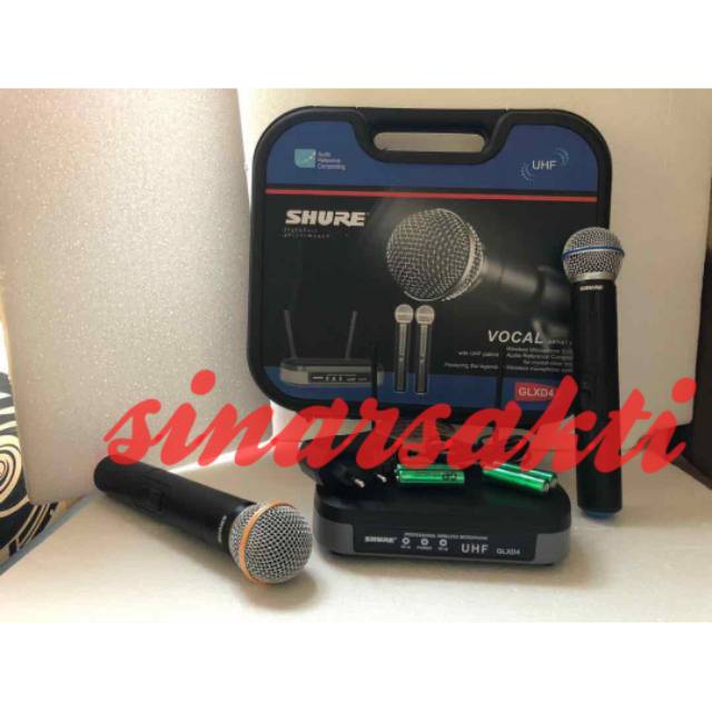 MIC WIRELESS SHURE GLXD4 + KOPER ( HANDHELD )